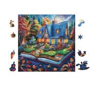 Cascade du Chalet Library 100 Pieces Casse-tête Personne Âgée en Carton Haute Qualité Facile Débutant Anti-Stress Passe-Temps Cadeau Anniversaire Pas Cher 28x28cm