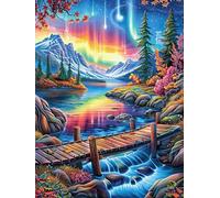 Cascade du Pont Arc-en-Ciel 300 Pieces Casse-tête Adulte en Carton sans Déformation Très Difficile Haute Difficulté Anti-Stress Décoration Murale Cadeau Noël Pas Cher 300 PCS
