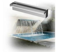 Cascade en Acier Inoxydable Cascade en Acier Inoxydable avec éclairage LED 5 Couleurs, Bec verseur Facile à Installer, for décoration de Jardin et de Piscine.(90cm/35.4in)