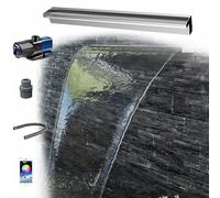 Cascade en acier inoxydable - Design encastré pour piscines et rocailles, fontaine extérieure, décoration de jardin, 120 cm