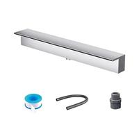 Cascade en acier inoxydable personnalisable de 40,6 cm pour étangs et piscines extérieurs. Fontaine et fontaine avec connecteur de tuyau, parfait pour les pulvérisateurs de jardin