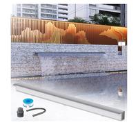 Cascade en acier inoxydable pour étangs extérieurs - Kit de débordement de fontaine à monter soi-même - 152,4 x 12,4 x 9,9 cm - Parfait pour les cours et la décoration de jardin - Design