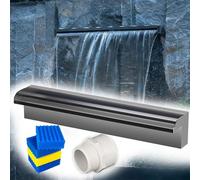 Cascade en acier inoxydable pour piscines et bassins extérieurs, comprend un coton filtrant et des raccords pour une installation personnalisable