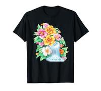Cascade et Hibiscus Bloom Tropical Garden Oasis T-Shirt
