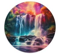 Cascade forestière 1000 Pièce Jigsaw Puzzles Jeux Éduchatifs Créatif Puzzles Ronds Défi Couleur pour Adultes Et Enfants 1000pcs (67.5x67.5cm)