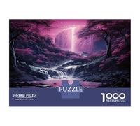 Cascade Forêt 1000 Pièces De Puzzle Carton Épais Jeu De Puzzle Cascade Violette Puzzle De Détente Et Puzzle De Voyage, Une Énigme du Cadeau De Noël Parfaite 52x38cm/1000pcs