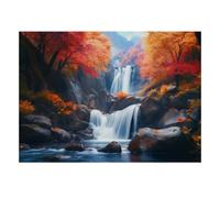 Cascade Forêt Rochers 1000pcs pour Adultes Mini Puzzle Difficile | 70x50cm Carton Décor Salon Structure Durable Cadeau Anniversaire Soulagement Anxiété