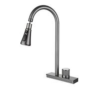 Cascade Gris Gris Cuisine Robinet Hot Froid mixeur Lavage de Lavage Multiple sotation Rotation Rotation de Pluie Volant Un Seul Trou (Version de Mise à Niveau)