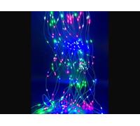 Cascade LED 2 m 10 Fils Argent RVB avec matériau résistant et câble Flexible. Conçu pour : décorer l'intérieur et l'extérieur Lors de festivités.