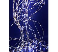 Cascade LED - 2 mètres, 10 fils en argent, lumière blanche froide, idéale pour les décorations et les ambiances festives, installation facile, faible consommation électrique