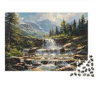 Cascade Montagne scène Puzzle 1000 Pièces en Carton Épais Et Robuste, Jeu De Puzzle Brain Training Puzzle pour Une Alternative Aux Jeux De Société, Souvenir De Vacances 70x50cm/1000pcs