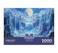 Cascade MontagnePuzzle 1000 Pièces Adulte avec Couleurs Éclatantes, Jeu De Puzzle Classique Cascade Bleue Lunedéfi Entre Amis pour Un Tableau À Encadrer, Superbe Idée Cadeau 52x38cm/1000pcs