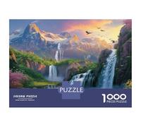 Cascade MontagnePuzzle 1000 Pièces Adulte avec Couleurs Éclatantes, Jeu De Puzzle Classique Cascade Mont Neigedéfi Entre Amis pour Un Tableau À Encadrer, Superbe Idée Cadeau 70x50cm/1000