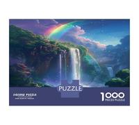 Cascade MontagnePuzzle 1000 Pièces Adulte en Carton Recyclé, Jeu De Puzzle À Assembler Soi-même Arc-en-Ciel Forêtdéfi Entre Amis pour Un Moment De Complicité, Étoile du Cadeau De Noël 52x38c