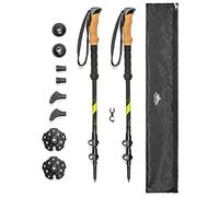 Cascade Mountain Tech - Bâtons de Trekking à Verrouillage Rapide - 100% Fibre de Carbone, QLCGTP, Bright Green Graphics with Cork Handle