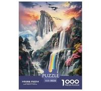 Cascade Pays des Merveilles Puzzle 1000 Pieces Cadeau Unique Art Jeu Éduchatif Challenge Toy À De Qualité Supérieure Peinture Art pour Adultes Et Enfants À Partir De 14 Ans 38x26cm/1000pcs