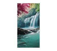 Cascade paysage naturel couverture de porte bannière 90 x 180 cm bannières de fête panneau de bienvenue saisonnier décoration verticale à suspendre pour porche entrée jardin décoration