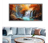 Cascade Peinture par Numero Adulte Entre Les Montagnes Peinture par Numero Adulte Grand Format XXL 60x120cm, DIY Peinture Numero Enfant Loisir Créatif, 3 Pinceaux et Pigment, Decoration Chambre Murale