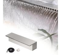 Cascade pour étangs et piscines, construction en acier inoxydable, comprend un connecteur en PVC et un tube pour une installation facile, idéal pour les installations d'eau intérieur/extérieur