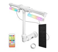 Cascade pour piscine, rechargeable et imperméable avec lumières, fontaine d'eau avec double aspersion, pour se rafraîchir et se détendre dans les piscines hors sol, enterrées, jardin, cour, extérieur