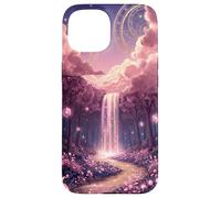 Cascade Rose Pastel de la forêt enchantée céleste Coque pour iPhone 15