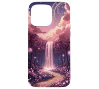 Cascade Rose Pastel de la forêt enchantée céleste Coque pour iPhone 15 Pro Max
