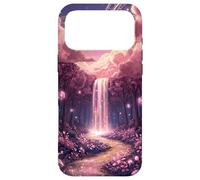 Cascade Rose Pastel de la forêt enchantée céleste Coque pour iPhone 17 Pro Max