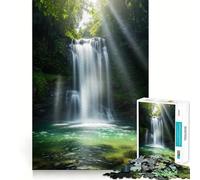 Cascade sereine dans Une forêt luxuriante Puzzle de 1000 pièces pour Adolescents Améliore la mémoire, détente mentale, Cadeau créatif aux Bords Nets (38x52cm)