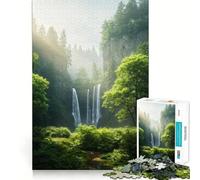 Cascade sereine dans Une forêt luxuriante Puzzle de 1000 pièces pour Adolescents Jeu de réflexion Moment de Paix Découpe de qualité supérieure Cadeau Artistique (50x75cm)