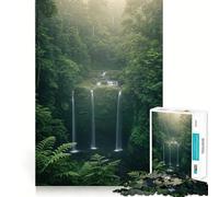 Cascade sereine dans Une forêt luxuriante Puzzle de 1000 pièces pour Adolescents Jeu intellectuel Temps en Famille Découpe de qualité Cadeau Unique (38x52cm)