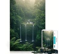 Cascade sereine dans Une forêt luxuriante Puzzle de 1000 pièces pour Adultes Puzzle Relaxant Cadeau Unique (50x75cm)