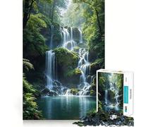Cascade sereine dans Une forêt luxuriante Puzzle de 1000 pièces pour Adultes Puzzle Think Toy Home Enjoy Fine Cutting Cadeau de Noël idéal (50x75cm)