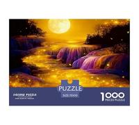 Cascade Streamlight Puzzle 1000 Pièces Montagnes et rivières Aurore boréale - Challenge Zen, Carte Géographique À Assembler, Poster Inclus, Cadeau Éducatif, 70x50cm/1000pcs