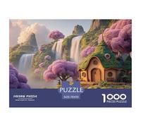 Cascading_Waterfalls 1000 Pcs Carton Extra-épais Coffret De Puzzles Fantasy Waterfall Cottage Stimulant Et Éducatif Défi Unique Puzzles As Birthday Gifts 70x50cm/1000pcs