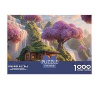 Cascading_Waterfalls 1000 Pièces Carton Extra-épais Coffret De Puzzles Fantasy Waterfall Cottage Stimulant Et Éducatif Jeu Créatif Puzzles As Birthday Gifts 38x26cm/1000pcs