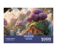 Cascading_Waterfalls 1000 Pièces Carton Extra-épais Lot de Puzzles Fantasy Waterfall Cottage Anti-Stress Jeu Familial Puzzles As Birthday Gifts 52x38cm/1000pcs