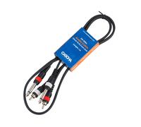 CASCHA Câble audio professionnel, 2 x jack 6,3 mm mâle vers 2 x RCA mâle, longueur 1m, noir