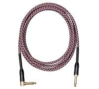 CASCHA Câble de guitare professionnel Angled, rouge tweed 9 m