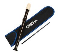 CASCHA flûte à bec soprano pour enfants et débutants - set pour débutants comprenant un étui à flûte à bec - tableau de doigté allemand - plus facile à jouer - flûte à bec en plastique pour enfants