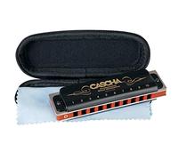 Cascha Harmonica diatonique 10 trous de haute qualité, superbe, en ré majeur - Débutant & Avancé, avec étui souple & chiffon de soin pour Blues Harmonica