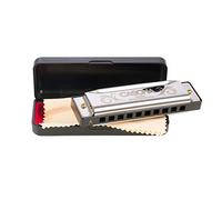 CASCHA Harmonica en la majeur avec étui et chiffon de nettoyage, Special Blues Country Harmonica pour débutants et enfants, argent