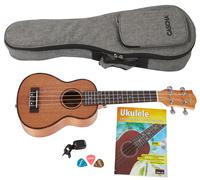 Cascha HH 2027 Soprano Mahogany Ukulele Bundle (déballé)