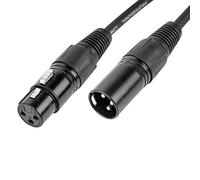 CASCHA Premium Microphone Cable XLR Jack to XLR Plug (6m, Noir) - Câble Microphone de haute qualité