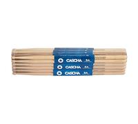 CASCHA Professional Drumsticks de batterie professionnels 5A, American Hickory, 12 paires (24 pièces), accessoires de batterie, baguettes avec pointe en bois