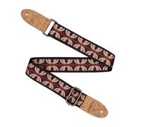 CASCHA Sangle de guitare réglable avec extrémités en liège Motif rayures rouges ethniques 89-158 cm