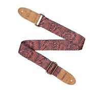 CASCHA Sangle de guitare végétalienne rose jungle réglable 89-158 cm, largeur 5 cm, polyester avec extrémités en liège