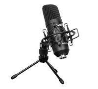 CASCHA Studio HH 5050 Kit de microphone à condensateur XLR avec support de table, micro araignée, câble XLR, pare-vent, idéal pour podcast, streaming en direct, vidéoconférence