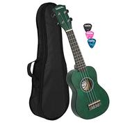 CASCHA Ukulélé Soprano pour enfants et adultes I Kit de démarrage pour ukulélé avec 3 plectres Sac I Ukulélé cordes Aquila Nylon I Petite guitare hawaïenne pour débutants & avancés I Vert