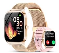CASCHO Montre Connectée Femme avec Appel Bluetooth,1.85" HD Smartwatch Femme avec Fréquence Cardiaque/Sommeil/SpO2, IPX7 Étanche Fitness Tracker, 120+ Modes Sportifs, Montre pour Android iOS Doré