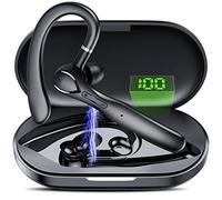 CASCHO Oreillette Bluetooth V5.3 sans Fil avec Boîtier de Chargement à Affichage LED, Durée de Lecture de 100 H, avec Microphone Antibruit, Oreillette Bluetooth pour la Conduite/Le Travail/Le Bureau